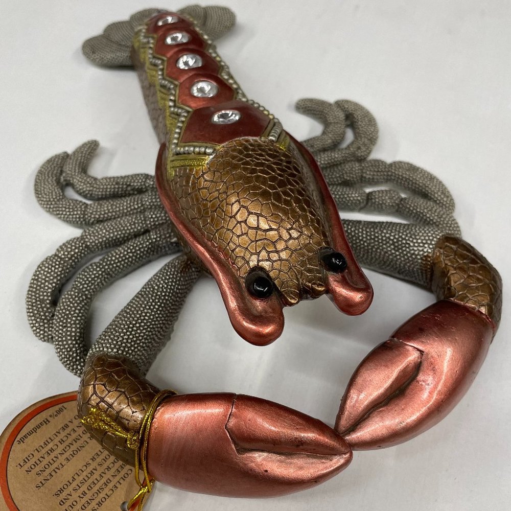 Ocean Opulence: Resin Lobster Jeweled Figurine - Exquisite Nautical Decor